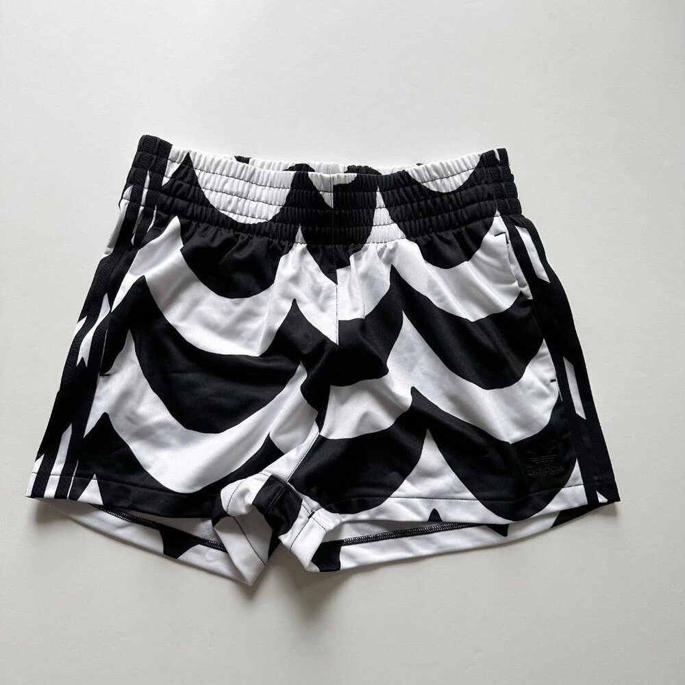 Adidas Marimekko Prime Green Shorts Black & White Waves Small NWT